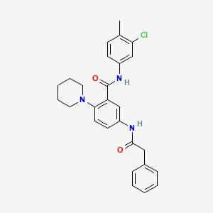molecular formula C27H28ClN3O2 B4875437 N-(3-chloro-4-methylphenyl)-5-[(2-phenylacetyl)amino]-2-piperidin-1-ylbenzamide 