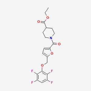 molecular formula C20H19F4NO5 B4875479 ETHYL 1-({5-[(2,3,5,6-TETRAFLUOROPHENOXY)METHYL]-2-FURYL}CARBONYL)-4-PIPERIDINECARBOXYLATE 