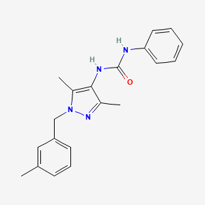 molecular formula C20H22N4O B4875545 N-[3,5-dimethyl-1-(3-methylbenzyl)-1H-pyrazol-4-yl]-N'-phenylurea 