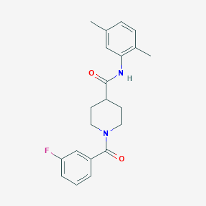 molecular formula C21H23FN2O2 B4875555 N-(2,5-dimethylphenyl)-1-(3-fluorobenzoyl)piperidine-4-carboxamide 