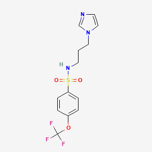 molecular formula C13H14F3N3O3S B4875562 N-[3-(1H-imidazol-1-yl)propyl]-4-(trifluoromethoxy)benzenesulfonamide 
