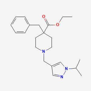 molecular formula C22H31N3O2 B4875591 ethyl 4-benzyl-1-[(1-isopropyl-1H-pyrazol-4-yl)methyl]-4-piperidinecarboxylate 