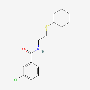 molecular formula C15H20ClNOS B4875600 3-chloro-N-(2-cyclohexylsulfanylethyl)benzamide 