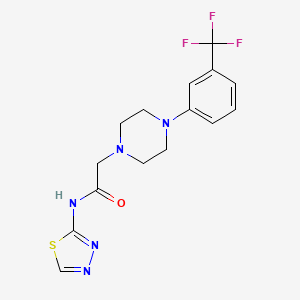 molecular formula C15H16F3N5OS B4875606 N-(1,3,4-thiadiazol-2-yl)-2-{4-[3-(trifluoromethyl)phenyl]piperazin-1-yl}acetamide 