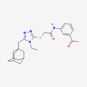 molecular formula C25H32N4O2S B4875612 N-(3-acetylphenyl)-2-{[5-(1-adamantylmethyl)-4-ethyl-4H-1,2,4-triazol-3-yl]thio}acetamide 