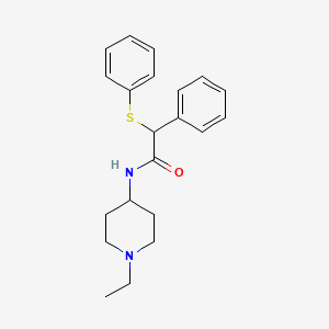 molecular formula C21H26N2OS B4875659 N-(1-ethylpiperidin-4-yl)-2-phenyl-2-(phenylsulfanyl)acetamide 