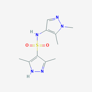 molecular formula C10H15N5O2S B4875666 N-(1,5-dimethyl-1H-pyrazol-4-yl)-3,5-dimethyl-1H-pyrazole-4-sulfonamide 