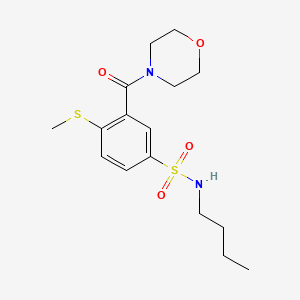 molecular formula C16H24N2O4S2 B4875686 N-butyl-4-(methylthio)-3-(4-morpholinylcarbonyl)benzenesulfonamide 