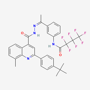 molecular formula C33H29F7N4O2 B4875742 N-[3-(N-{[2-(4-tert-butylphenyl)-8-methyl-4-quinolinyl]carbonyl}ethanehydrazonoyl)phenyl]-2,2,3,3,4,4,4-heptafluorobutanamide 