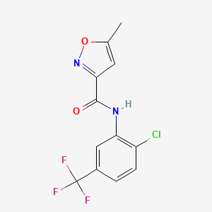 molecular formula C12H8ClF3N2O2 B4875749 N-[2-chloro-5-(trifluoromethyl)phenyl]-5-methyl-1,2-oxazole-3-carboxamide 