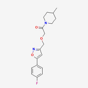 molecular formula C18H21FN2O3 B4875817 1-({[5-(4-fluorophenyl)-3-isoxazolyl]methoxy}acetyl)-4-methylpiperidine 