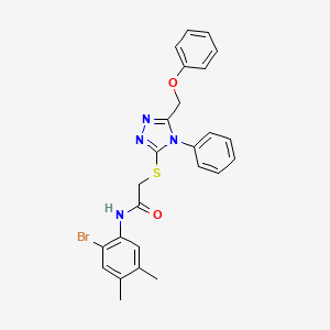molecular formula C25H23BrN4O2S B4875823 N-(2-bromo-4,5-dimethylphenyl)-2-{[5-(phenoxymethyl)-4-phenyl-4H-1,2,4-triazol-3-yl]sulfanyl}acetamide 