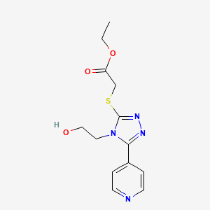 molecular formula C13H16N4O3S B4875848 ethyl {[4-(2-hydroxyethyl)-5-(4-pyridinyl)-4H-1,2,4-triazol-3-yl]thio}acetate 