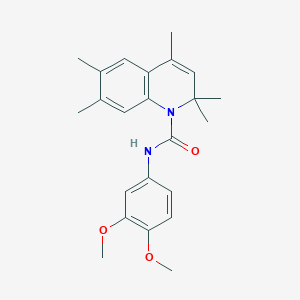molecular formula C23H28N2O3 B4875939 N-(3,4-dimethoxyphenyl)-2,2,4,6,7-pentamethylquinoline-1(2H)-carboxamide 