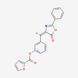 molecular formula C21H13NO5 B4875983 [3-[(E)-(5-oxo-2-phenyl-1,3-oxazol-4-ylidene)methyl]phenyl] furan-2-carboxylate 
