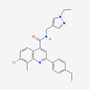 molecular formula C25H25ClN4O B4875999 7-CHLORO-N-[(1-ETHYL-1H-PYRAZOL-4-YL)METHYL]-2-(4-ETHYLPHENYL)-8-METHYLQUINOLINE-4-CARBOXAMIDE 