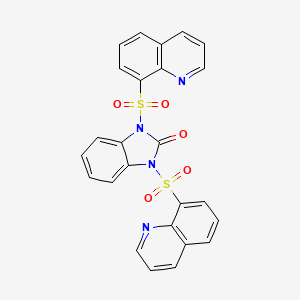 molecular formula C25H16N4O5S2 B4876007 1,3-bis(8-quinolinylsulfonyl)-1,3-dihydro-2H-benzimidazol-2-one 