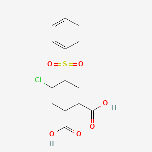 molecular formula C14H15ClO6S B4876051 4-chloro-5-(phenylsulfonyl)cyclohexane-1,2-dicarboxylic acid 