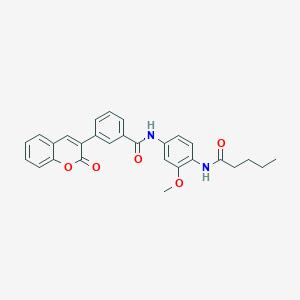 molecular formula C28H26N2O5 B4876098 N-[3-methoxy-4-(pentanoylamino)phenyl]-3-(2-oxo-2H-chromen-3-yl)benzamide 