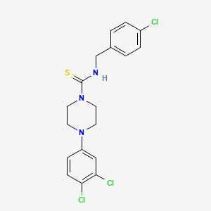 molecular formula C18H18Cl3N3S B4876107 N-(4-chlorobenzyl)-4-(3,4-dichlorophenyl)-1-piperazinecarbothioamide 