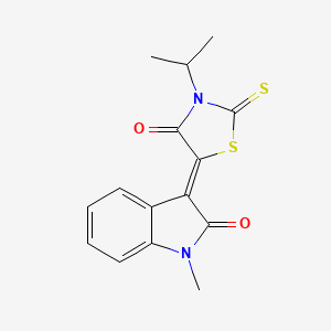 molecular formula C15H14N2O2S2 B4876108 (3Z)-1-methyl-3-[4-oxo-3-(propan-2-yl)-2-thioxo-1,3-thiazolidin-5-ylidene]-1,3-dihydro-2H-indol-2-one 