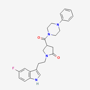 molecular formula C25H27FN4O2 B4876117 1-[2-(5-fluoro-1H-indol-3-yl)ethyl]-4-[(4-phenylpiperazin-1-yl)carbonyl]pyrrolidin-2-one 