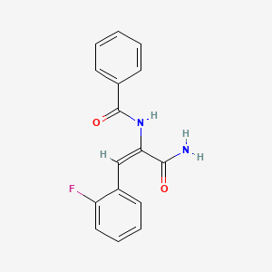 molecular formula C16H13FN2O2 B4876125 N-[1-(aminocarbonyl)-2-(2-fluorophenyl)vinyl]benzamide 