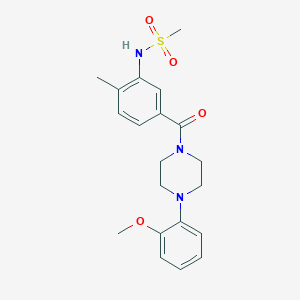 molecular formula C20H25N3O4S B4876128 N-(5-{[4-(2-methoxyphenyl)-1-piperazinyl]carbonyl}-2-methylphenyl)methanesulfonamide 
