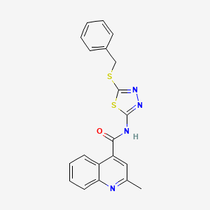 molecular formula C20H16N4OS2 B4876152 N-[5-(benzylthio)-1,3,4-thiadiazol-2-yl]-2-methyl-4-quinolinecarboxamide 