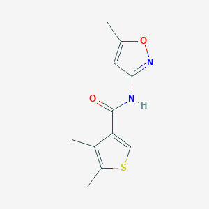 molecular formula C11H12N2O2S B4876177 4,5-dimethyl-N-(5-methyl-3-isoxazolyl)-3-thiophenecarboxamide 