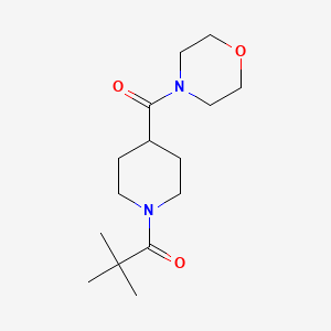 molecular formula C15H26N2O3 B4876216 2,2-dimethyl-1-[4-(morpholine-4-carbonyl)piperidin-1-yl]propan-1-one 