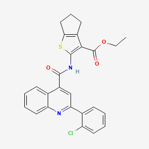 molecular formula C26H21ClN2O3S B4876239 ethyl 2-({[2-(2-chlorophenyl)-4-quinolinyl]carbonyl}amino)-5,6-dihydro-4H-cyclopenta[b]thiophene-3-carboxylate 