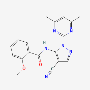 molecular formula C18H16N6O2 B4876280 N-[4-cyano-1-(4,6-dimethylpyrimidin-2-yl)-1H-pyrazol-5-yl]-2-methoxybenzamide 