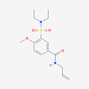 molecular formula C15H22N2O4S B4876312 3-(diethylsulfamoyl)-4-methoxy-N-(prop-2-en-1-yl)benzamide 