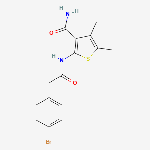 molecular formula C15H15BrN2O2S B4876329 2-{[2-(4-BROMOPHENYL)ACETYL]AMINO}-4,5-DIMETHYL-3-THIOPHENECARBOXAMIDE 