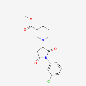 molecular formula C18H21ClN2O4 B4876371 Ethyl 1-[1-(3-chlorophenyl)-2,5-dioxopyrrolidin-3-yl]piperidine-3-carboxylate 