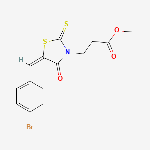 molecular formula C14H12BrNO3S2 B4876462 methyl 3-[5-(4-bromobenzylidene)-4-oxo-2-thioxo-1,3-thiazolidin-3-yl]propanoate 