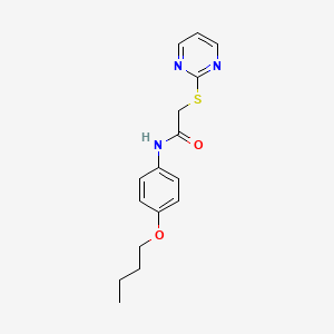 molecular formula C16H19N3O2S B4876519 N-(4-butoxyphenyl)-2-pyrimidin-2-ylsulfanylacetamide 