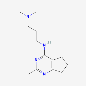 molecular formula C13H22N4 B4876556 N-[3-(DIMETHYLAMINO)PROPYL]-2-METHYL-5H,6H,7H-CYCLOPENTA[D]PYRIMIDIN-4-AMINE 