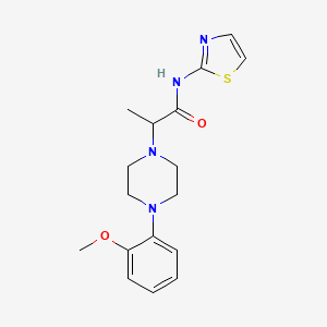 molecular formula C17H22N4O2S B4876571 2-[4-(2-methoxyphenyl)piperazin-1-yl]-N-(1,3-thiazol-2-yl)propanamide 