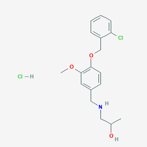 molecular formula C18H23Cl2NO3 B4876655 1-[[4-[(2-Chlorophenyl)methoxy]-3-methoxyphenyl]methylamino]propan-2-ol;hydrochloride 