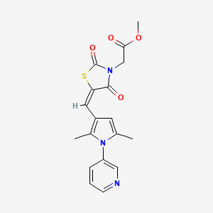molecular formula C18H17N3O4S B4876682 methyl [(5E)-5-{[2,5-dimethyl-1-(pyridin-3-yl)-1H-pyrrol-3-yl]methylidene}-2,4-dioxo-1,3-thiazolidin-3-yl]acetate 