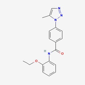 molecular formula C18H18N4O2 B4876691 N-(2-ethoxyphenyl)-4-(5-methyl-1H-1,2,3-triazol-1-yl)benzamide 