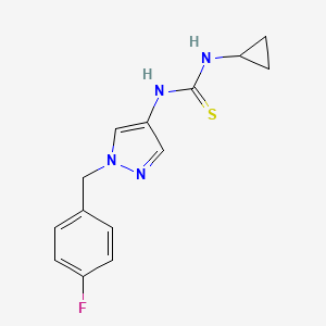 molecular formula C14H15FN4S B4876736 N-cyclopropyl-N'-[1-(4-fluorobenzyl)-1H-pyrazol-4-yl]thiourea 