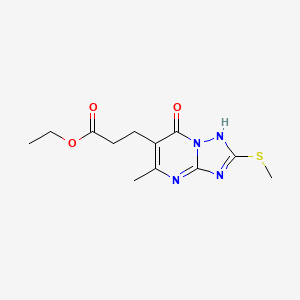 molecular formula C12H16N4O3S B4876842 Ethyl 3-[7-hydroxy-5-methyl-2-(methylsulfanyl)[1,2,4]triazolo[1,5-a]pyrimidin-6-yl]propanoate 