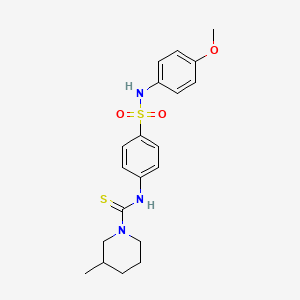 molecular formula C20H25N3O3S2 B4876846 N-{4-[(4-methoxyphenyl)sulfamoyl]phenyl}-3-methylpiperidine-1-carbothioamide 