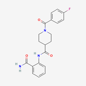 molecular formula C20H20FN3O3 B4876991 N-(2-carbamoylphenyl)-1-(4-fluorobenzoyl)piperidine-4-carboxamide 