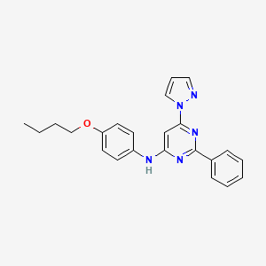 molecular formula C23H23N5O B4876998 N-(4-butoxyphenyl)-2-phenyl-6-pyrazol-1-ylpyrimidin-4-amine 