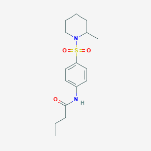 molecular formula C16H24N2O3S B4877005 N-{4-[(2-methylpiperidin-1-yl)sulfonyl]phenyl}butanamide 