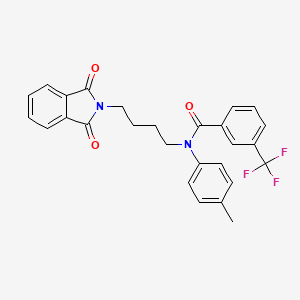 molecular formula C27H23F3N2O3 B4877030 N-[4-(1,3-dioxoisoindol-2-yl)butyl]-N-(4-methylphenyl)-3-(trifluoromethyl)benzamide 